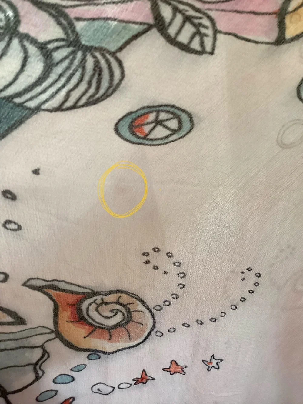 Soft Surroundings Pastel Sea-Print Sheer Tunic Cover-Up